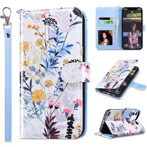 ULAK Compatible with iPhone 12/12 Pro Wallet Case with Card Holder [RFID Blocking], PU Leather Case with Kickstand Card Slots Wrist Strap, Durable Shockproof Protective Cover 6.1 Inch, Forest