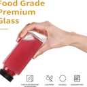 8 Pack 8 oz Glass Juice Bottles with Lids & Labels, Reusable Travel Juice Storage Containers, Clear Glass Drink Jars for Juicing, Water, Ginger, Wellness Shots - Leakproof, Dishwasher Safe