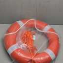 Orange Boat Safety Throw Ring with Bracket - 23"/28" Life Ring Buoy with 98.5 FT Rope and Reflective Tape