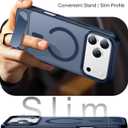 Temdan Designed for iPhone 17 Pro Case, [Built-in Invisible Kickstand][Compatible with MagSafe][Military Grade Shockproof] Slim Translucent Matte Phone Case 6.3 inch (Blue)