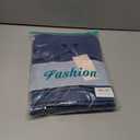 MASCOMODA Womens Sweaters Fall 2025 Oversized Striped Sweater Long Sleeve Polo V Neck Loose Side Slit Knitted Tunic Tops (Blue, L)