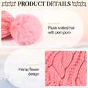 Liitrsh 12 Pcs Winter Beanie Hat Scarf Gloves Set Knitted Beanie Hat Circle Scarves Gloves Earmuff for Women Men (Black, Pink, Beige)