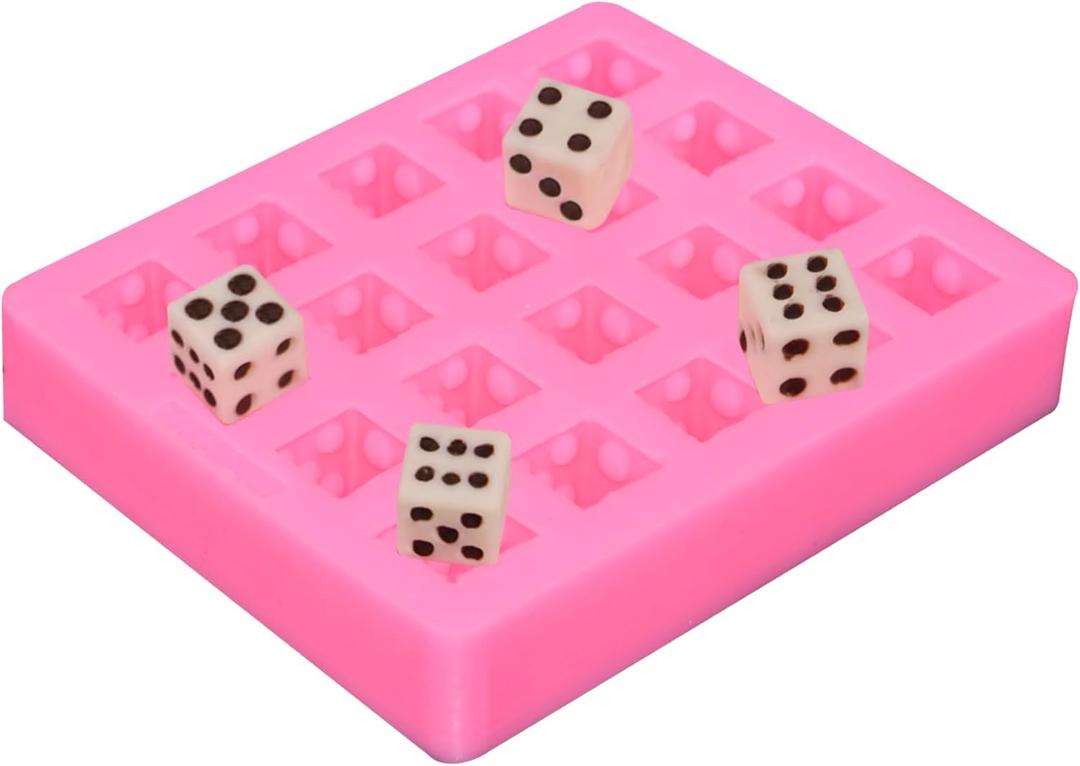 20-Cavity Dice Silicone Fondant Mold Dice Candy Chocolate Mold Square Dice Silicone Polymer Clay Mold for DIY Craft Projects