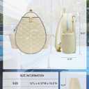 Tennis Bag, Quilted Tennis Racket Backpack for Women and Men Holds 1-2 Rackets, Lightweight and Water-resistant Sports Backpack for Pickleball and Badminton (Cream)