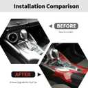 RT-TCZ Center Console Gear Shift Panel Trim Cover Cup Holder Frame Interior Decoration Kit Accessories for Chevrolet Camaro 2016-2022,Red Carbon Fiber