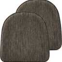 baibu Super Soft Metal Dining Chair Pads Set of 2, Bar Stool Cushion with Ties for Metal Chairs or Bar Stools - 2 Cushions Only (Brown, 14" (35cm) 2PC)
