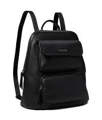 Calvin Klein Women's Enya Casual Backpack, Black/Silver, Large