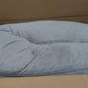 Momcozy Pregnancy Pillows for Side Sleeping, J Shaped Maternity Body Pillow for Pregnancy, Soft Pregnancy Pillow with Jersey Cover for Head Neck Belly Support, Grey