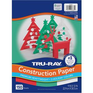 3 x Tru-Ray Construction Paper 9x12" Holiday Assortment