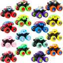 16 Pcs Mini Truck Toys for Boys Small Friction Powered Vehicles Toys for Kids Christmas Birthday Party Favors Family Games Class Rewards