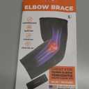 DR. BRACE Elite Elbow Brace Support with Removable Strap for Women & Men, Pain Relief for Tendonitis, Arthritis, Golfer's & Tennis Elbow Treatment, Elbow Sleeve for Workouts Weightlifting (Black-Blue, Large)