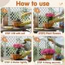 12-inch Metal Hanging Baskets for Plants Outdoor 4 Pack Round Metal Wire Hanging Basket Planter with Coco Fiber Liners Chain Round Wire Plant Holder for Garden, Patio, Deck, Porch Plants Flower Pots