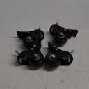 4Pcs 1.5 Inch Heavy Duty Caster Wheels Swivel Casters with Brake and M8 Threaded Stem, Loading 50kg/110lbs Black Rubber