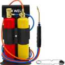 RX WELD Brazing Torch Kit Oxygen MAPP Torch Kit Portable Cylinder Metal Stand(Gas Cylinders Not Included)