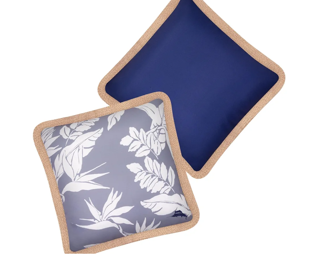 Tommy Bahama Pack of 2 Premium Water-Resistant 18" x 18" Indoor/Outdoor Decorative Pillows with Inserts – Perfect for Patio Furniture, Poolside, and Outdoor Lounging (Navy)