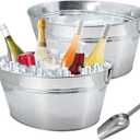 4 Gallon Galvanized Tub Ice Buckets for Parties Portable Beverage Tub (EXP 10/08/26)