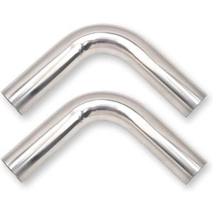 2.5 Inch 90 Degree DIY Custom Mandrel Exhaust Pipe Tube Pipe, T304 Stainless Steel, Universal Fit, 17.32 Inch End to End Length, 2.5'' OD Mandrel Bend Pipe 2PCS