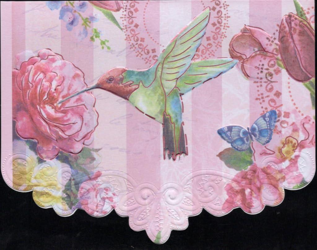 Poster Foundry Set of 3 - Bella Rose Boxed Note Cards by Carol Wilson. 10 embossed 4x5 Die-Cut Notecards and Matching Envelopes in Decorative Gift Box with Magnetic Flap. NCP2023