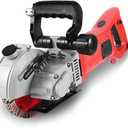 Wall Grooving Machine, Channels Cutter, Concrete Cutting Machine for Cutting Slotting Marble Concrete Grooves 110V(Red)