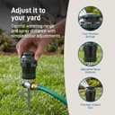 Orbit H2O-Six Gear-Drive Sprinkler on Metal T-Spike - Customizable Lawn Watering Coverage - Multi-Pattern Rotating Head with Adjustable Spray Range - Durable Outdoor Yard Irrigation Sprinkler - 58573