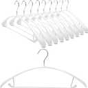 Nature Smile Non Slip PVC Coating Sweater Hangers,Dress Suit Coat Hangers,Wide Shoulder Bump Free Golf T Shirts Clothes Hangers (White Color 10 Pack)