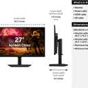 Samsung 27 Odyssey G5 G50F QHD Resolution Gaming Monitor, 180Hz Refresh Rate, Fast IPS Panel, HDR10, NVIDIA G-Sync Compatible, 1ms Response Time (GtG), AMD FreeSync, Adjustable Stand, LS27FG502ENXZA