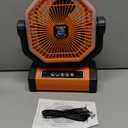Battery Powered Fan - 9-Inch Rechargeable Fan Portable, 24000mAh(60Hrs) Camping Fans for Tent, Auto Oscillation Cordless, Tent Fans for Camping with Remote/light, 4 Speeds, 4 Timing, Outdoor (20000mAh-Orange)