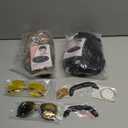 Mepase 9 Pcs 70s 80s Afro Wigs with Mustache Glasses Necklaces Earrings for Couple Halloween Men Women Hippies Disco Costume