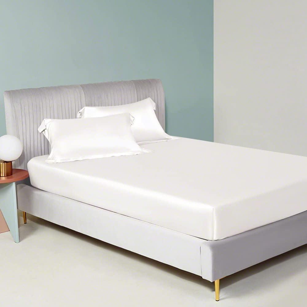 LINENWALAS Fitted Sheet Only Viscose Derived from Bamboo, Bottom Sheet for Twin Size Bed  16 Deep Pocket, All Around Snug Fit  Cooling, Breathable, Soft, Hypoallergenic (Ivory, Twin)