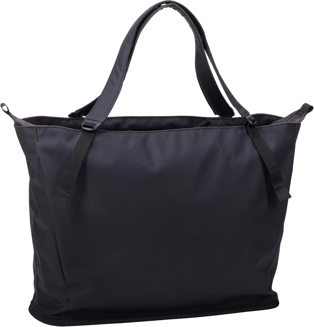 Thule Aion Tote Bag  Recycled Waxed Canvas, 16" Laptop Sleeve, Wet/Dry Pocket, Bottle Holder, Detachable Sling (Black)