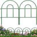 Decorative Garden Fence 21.67ft x 17in - 20 Pack Rustproof Metal No Dig Fence Animal Barrier, Arched Bed Edging Classic Style Wire Border Panel Fencing for Yard Patio Outdoor Decor, Green