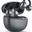 Open Ear Earbuds, Air Conduction Headphones Wireless Earbuds Bluetooth 5.4, Clip on Headphones with Mic 42H Playtime, Over Ear Earphones Comfortable for Sports, Running, Workouts and Glasses Wearers