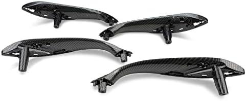 WEILEITE Front Interior Door Pull Handles Grab Bracket Trim Set Compatible with BMW 3 Series 4 Series 320,328,330,335,M3 2012-2018 and 428, 435,M4 2014-2017 Replace 51417279311(Carbon Fiber,4Pcs)