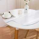 44 Inch Round Clear Table Cover Protector, 2mm Thick Round Clear Table Protector for Dining Room Table, Waterproof Round Plastic Vinyl Table Pad