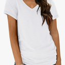 AUTOMET T-Shirts Short Sleeve V Neck Tees Tops for Women Fashion Trendy Lightweight Soft Casual Summer Outfits Clothes 2025 Size XL