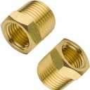 Brass Pipe Fitting Hex Bushing, 3/8" NPT Male to 1/4" NPT Female 1200psi (2pcs)