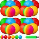 Vinsot 12 Pack 8.5 Inch Playground Balls Kickball Bulk, Bouncy Balls for Kids Inflatable Bouncing Handball with Hand Pump for Indoor Outdoor Games (Mixed Color)