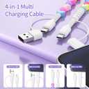 2 x VOFUOE USB C Cable for iPhone 17 Charging Cord [MFi Certified] 4 in 1 Multi Charging Cable Stars Beads Charging Cord 3.3FT Girls Fast Charging for iPhone 16, for Galaxy S25 & Most Devices-Colorful