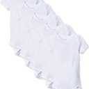 Gerber baby-girls 5-pack Solid Onesies Bodysuits (0-3 Months, White)