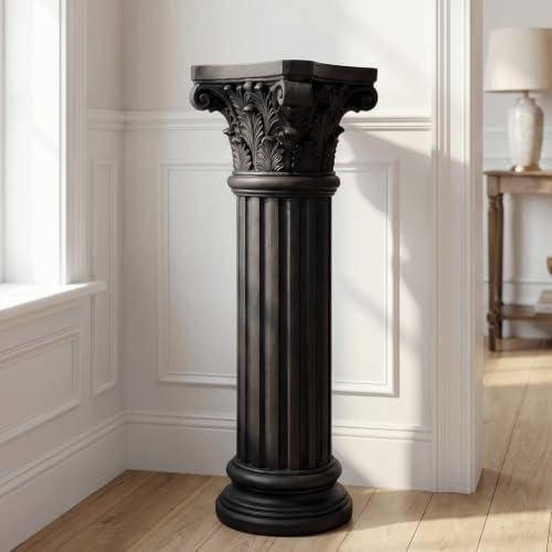 OUTOUR 39" H Black Corinthian Column Pillar Statue Column Sculptures