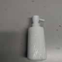 White Hand Soap Dispenser with No Rust Pump for Bathroom and Kitchen Countertops Refillable Striped Matte Plastic 8.5 oz 