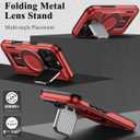 MMHUO for iPhone 16 Pro Case with Adjustable Camera Protector & Screen Protector,[Compatible with MagSafe] [Military Grade Protection] Shockproof Phone Case for iPhone 16 Pro,Red