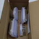 Amazon Basics Leak-Proof Glass Locking Lids Food Storage Containers, 14-Piece Set, 7 Count of Bases and 7 Plastic Lids, Clear, Blue, BPA Free