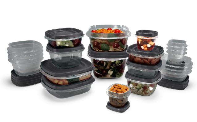 Ubbermaid Easy Find Lids Food Storage Containers with Silver Shield Antimicrobial Protection, 42-Piece Set, BPA-Free, Grey