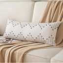 Boho Lumbar Pillow Cover 14x36 Long Pack of 1 Decorative Pillows Bed, Beige with Black Body Throw Pillow Covers, for Modern Farmhouse Sofa Bedroom Living Room Home Decor Couch Pillowcase