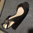 Women Velvet Minimalism Open Toe Slingback Sandals Pull On High Heel Stiletto Pumps Office Lady Dress Shoes  (6), Black