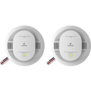 Kidde Hardwired Smoke & Carbon Monoxide Detector, AA Battery Backup, Voice Alerts, Interconnectable, LED Warning Light Indicators, 2 Pack, Exp. Date: 10 Years After Installation