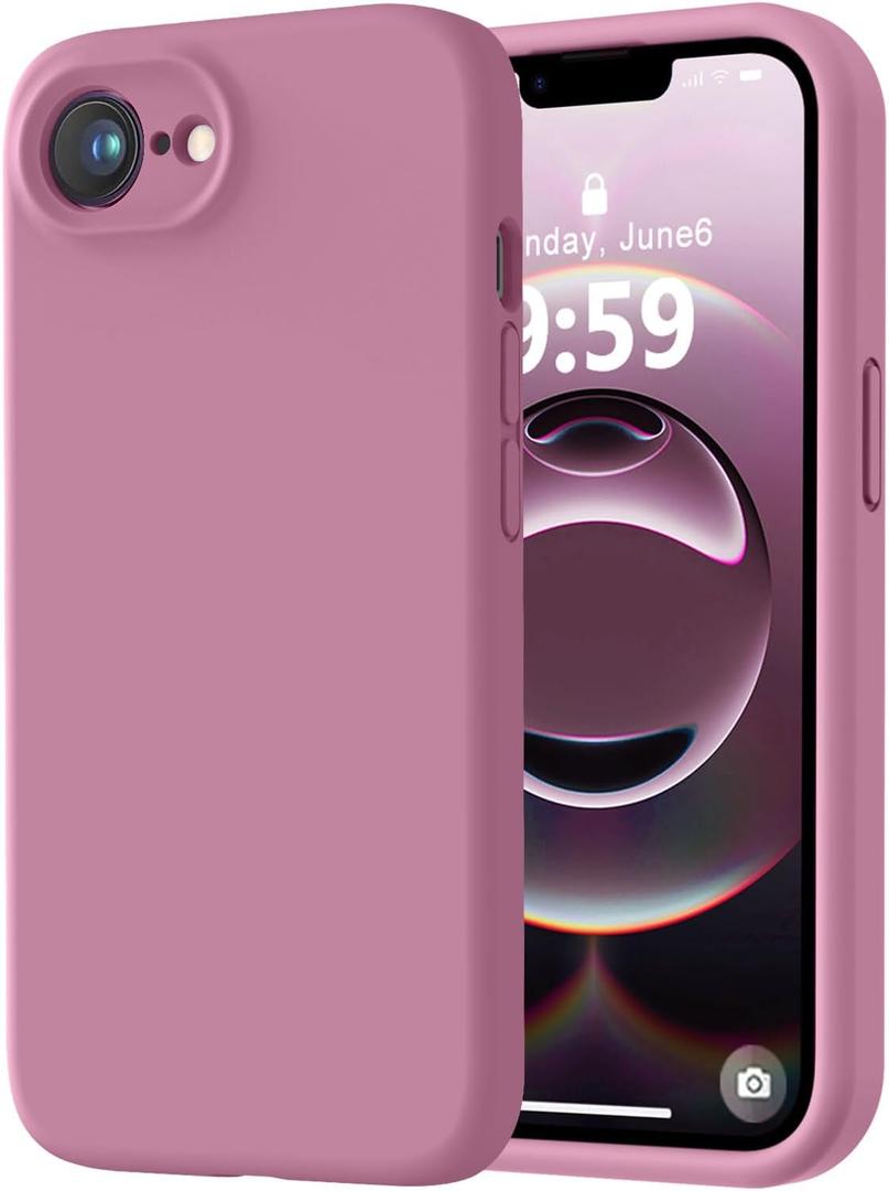 LOVE 3000 Designed for iPhone 16e Case, Premium Silicone with [Soft Anti-Scratch Microfiber Lining] Shockproof Protective Phone Case for Men Women Girls 6.1", Lavender Purple