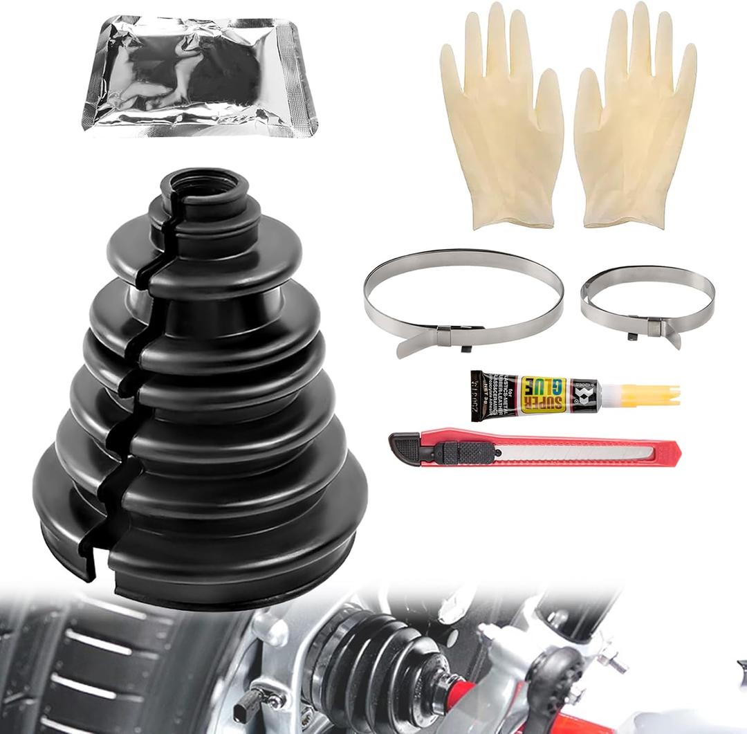 CVS18 Split Type CV Boot, Split CV Axle Boot Repair Kit, Fits Shaft Size 0.87in-1.10in, 5.04in Height, Cracked Torn CV Joint Replacement Can be trimmed to size as needed | Heavy-Duty Split CV Axle Boot Repair Kit