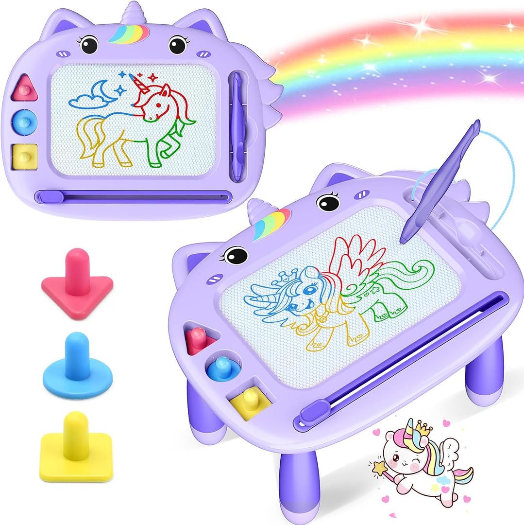 Unicorn Toddler Girl Toddler Toys, Magnetic Drawing Board, Portable Magna Kids Doodle Travel Essentials, Mess-Free Etch Sketch, Educational Toy for 3 4 5 Year Old Baby, Christmas Birthday Gifts